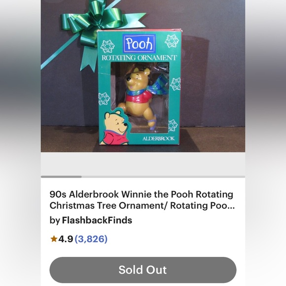 Vtg 1989 Alderbrook noma Pooh skating rotation ornament - Picture 10 of 12